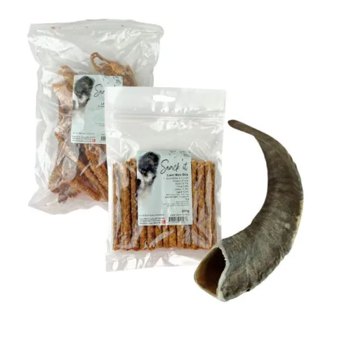 Naturligt snackmix med lam til hunde der elsker tyggetid