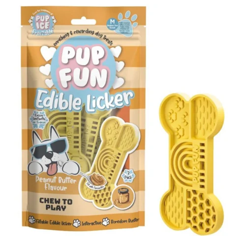 PupFun Spiselig slikkeplade | Peanut 3stk.