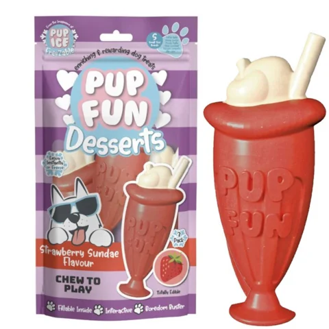 Pup Fun Dessert | Jordbær Sunday 3stk.