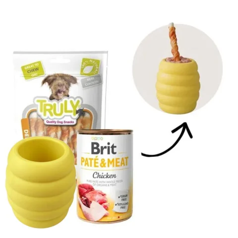 Ollipet Honey Lick Pot brugt til hjemmelavet hundeis med vådfoder