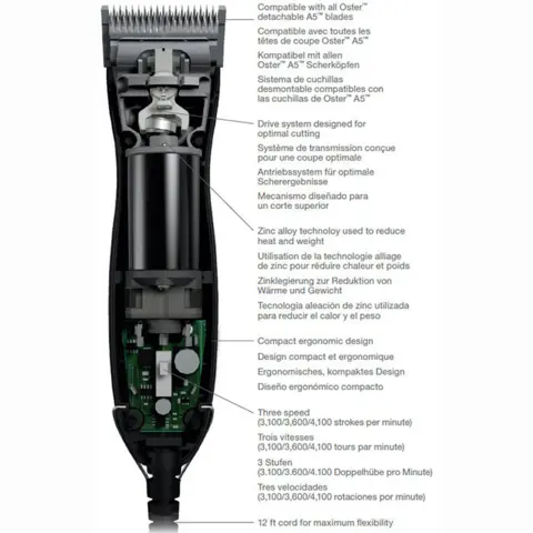Oster A6 SLIM 3speed NewGen Black | uden skær
