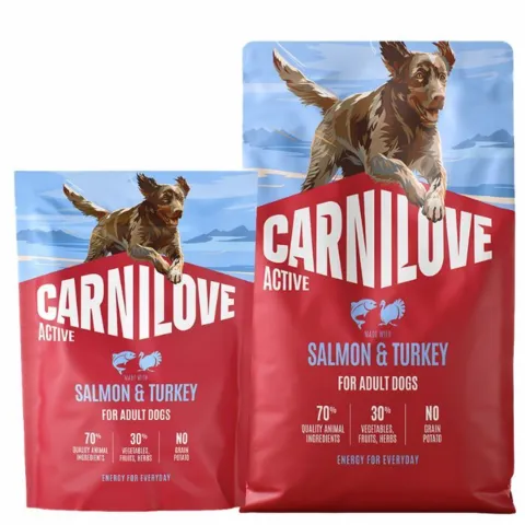 Carnilove Active Salmon & Turkey kornfrit tørfoder til voksne hunde