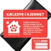 Redningskort mindsker risikoen for at dit dyr bliver glemt derhjemme i tilfælde af at du bliver syg eller kommer til skade.