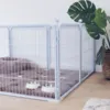 Hvid hvalpegård med stokke I Ollipet |med gulv-beskyttere