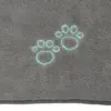 Microfiber håndklæde til hunde | Grå med potebroderi