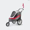 Innopet hundeklapvogn Sporty Dog Trailer Deluxe inkl. cykelstang + regnovertræk - farve: sort/rød