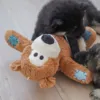 Hvalpekuld som hygger sig med den store KONG bamse