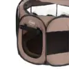 Foldbar hvalpegård med praktisk lynlåsåbning i siden, som giver nem adgang til hvalpe og små hunde.