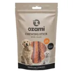 Tyggesnacks til hunde med and og råhud