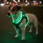 Step-in hundesele med LED-lys